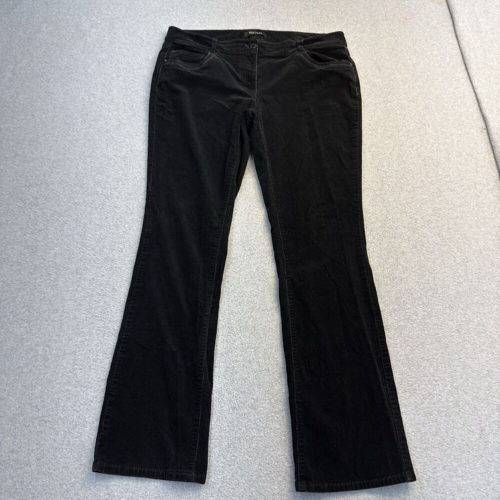 White House Black Market Pants Womens 12R Noir Corduroy Sleek Boot Gothic
